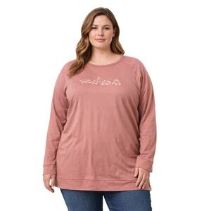 Kindred Dusty Pink Brown Dinosaur Sweatshirt - Bamboo
